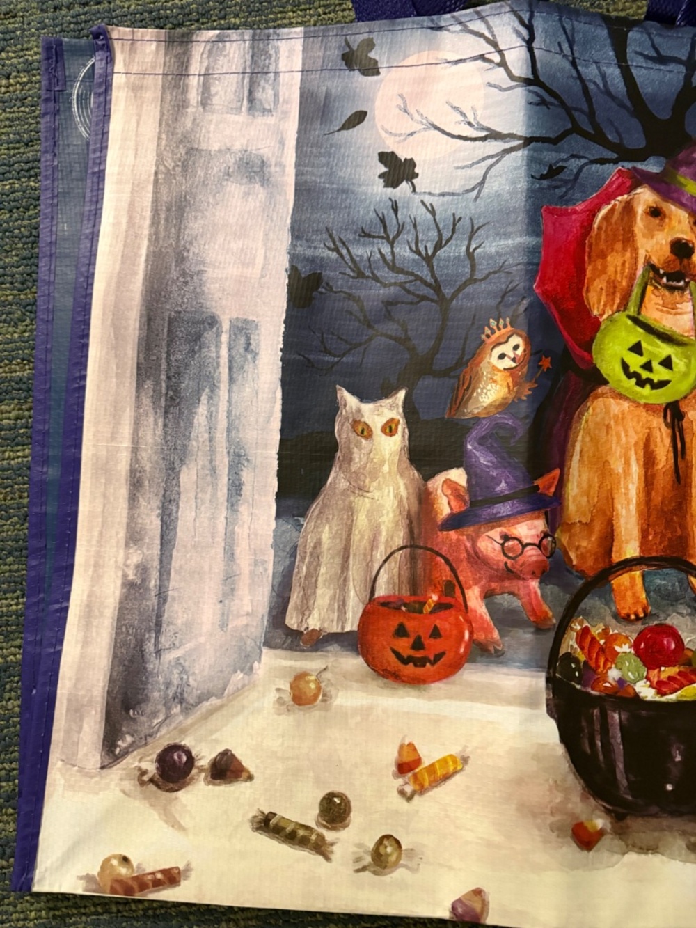 Trick-or-treat Dogs Halloween Reusable Shopping Large TJ Maxx Tote Bag - Picture 3 of 3